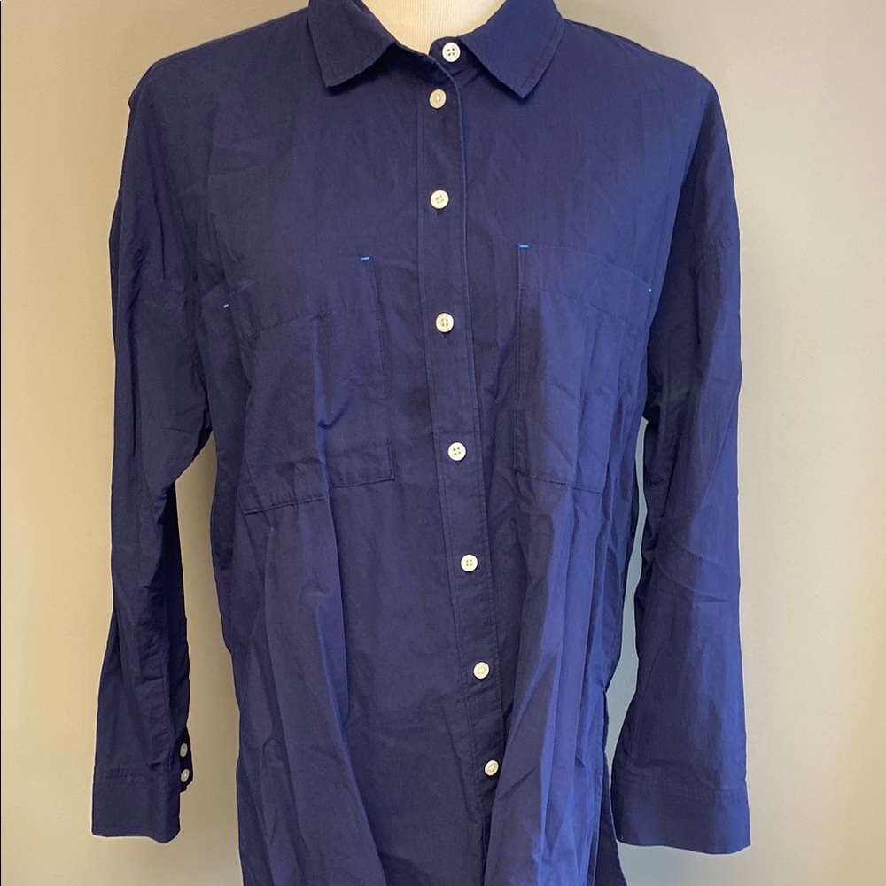Madewell Blue Button Down Shirt with Classic Collar - Picture 4 of 5